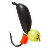 Мормышки вольфрамовые Lucky John Банан рижский с петелькой и бисером кошачий глаз 2.5мм 5 шт. цв.Yellow