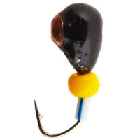 Мормышка Lucky John капля с отверстием(коза), коронкой и бисером 4,0мм 5 шт. цв.03