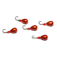 Мормышка свинцовая Капля медная с трубкой и бисером 4.0мм 0.7г 10 шт. цв.03