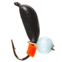 Мормышки вольфрамовые Lucky John Банан рижский с петелькой и бисером кошачий глаз 3.0мм 5 шт. цв.Blue